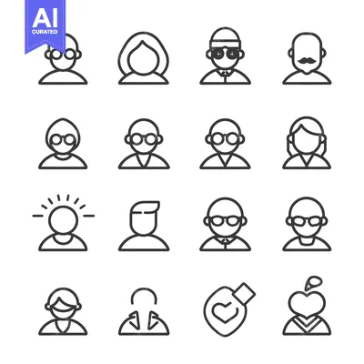 Popular premium asset: Line Art Icons of Different People with Various Characteristics