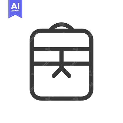 Aset desain premium: Line Art Illustration of a Backpack with a Single Strap
