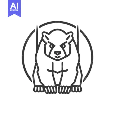 Popular premium asset: Line Art Illustration of a Badger in a Circle