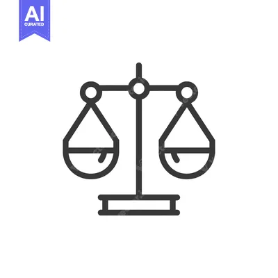 Aset premium populer: Line art illustration of a balanced scale