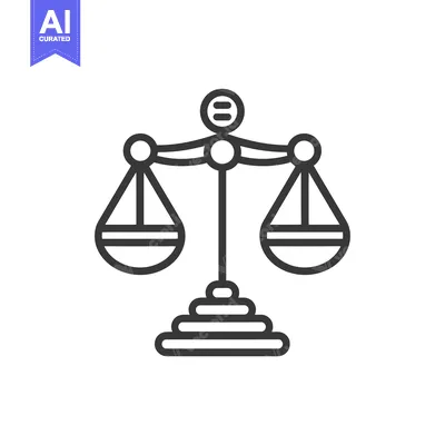 Premium design asset: Line Art Illustration of a Balanced Scale