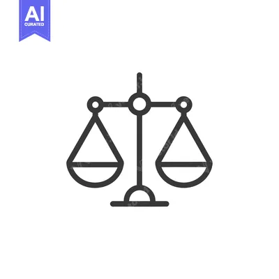 Premium design asset: Line Art Illustration of a Balanced Scale