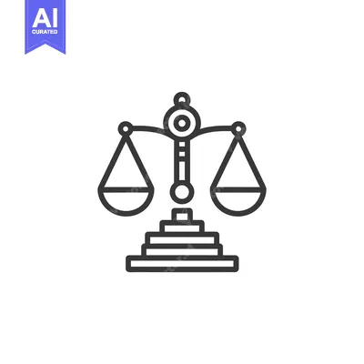 Aset desain premium: Line art illustration of a balance scale