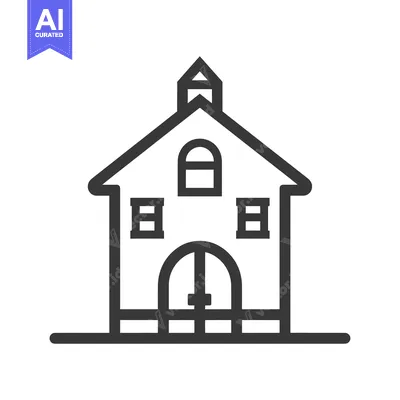 Aset premium populer: Line Art Illustration of a Barn Building with a Door and Windows