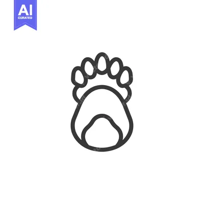 Aset premium populer: Line art illustration of a bear paw print