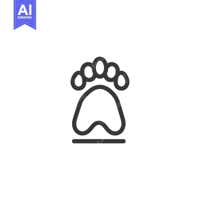 Aset desain premium: Line art illustration of a bear paw print