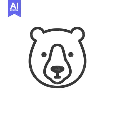 Popular premium asset: Line art illustration of a bear's face