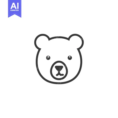 Aset premium populer: Line art illustration of a bear's head