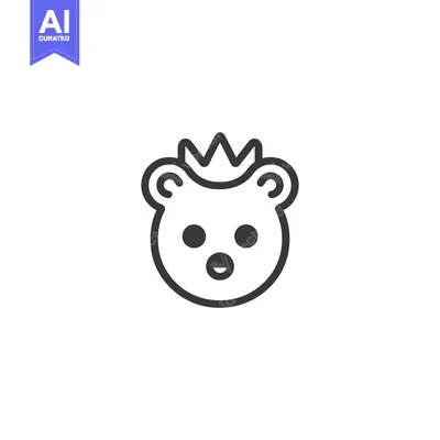 Popular premium asset: Line Art Illustration of a Bear Wearing a Crown