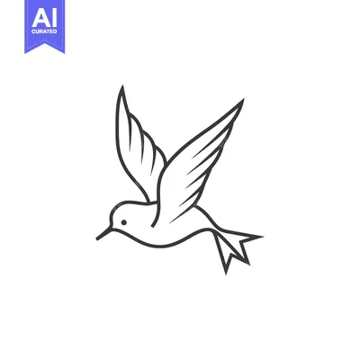 Popular premium asset: Line art illustration of a bird in flight