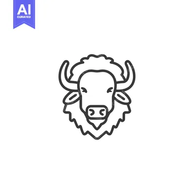 Popular premium asset: Line Art Illustration of a Bison's Head