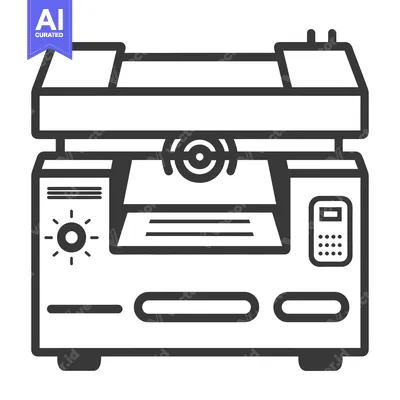 Popular premium asset: Line Art Illustration of a Black and White Office Copier Machine
