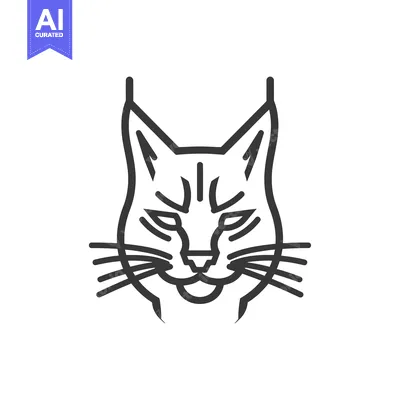 Aset premium populer: Line Art Illustration of a Bobcat's Head