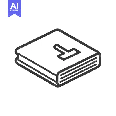 Popular premium asset: Line Art Illustration of a Book with a Hammer Icon on the Cover
