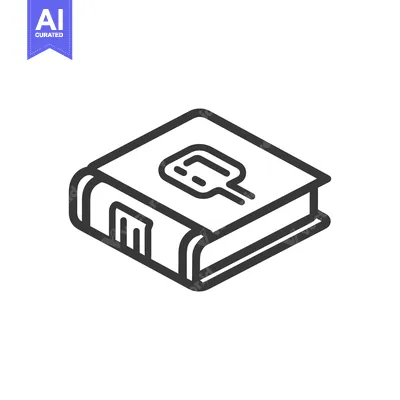 Aset premium populer: Line Art Illustration of a Book with a Spatula on the Cover