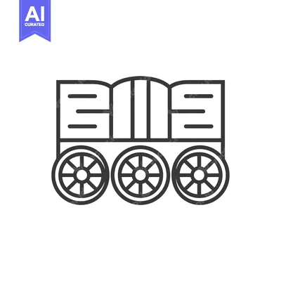 Aset premium populer: Line art illustration of a book with three wheels