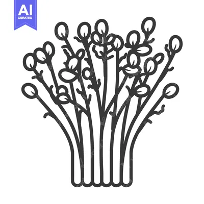 Premium design asset: Minimalist Line Art Illustration of Fresh Microgreens.