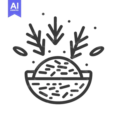 Aset desain premium: Line Art Illustration of a Bowl of Sprinkles with Sprinkles Flying Out