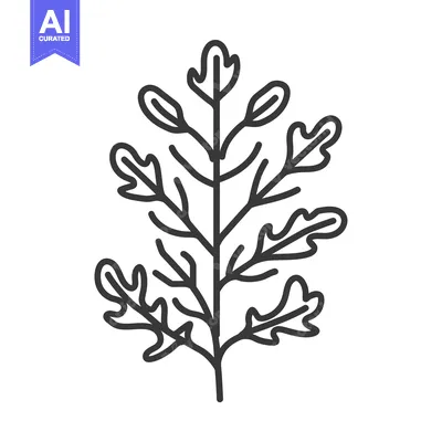 Popular premium asset: Line Art Illustration of a Branch with Multiple Leaves