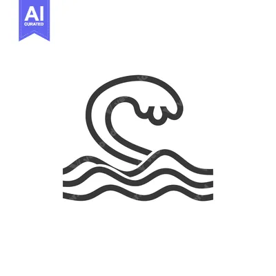 Aset premium populer: Line Art Illustration of a Breaking Wave