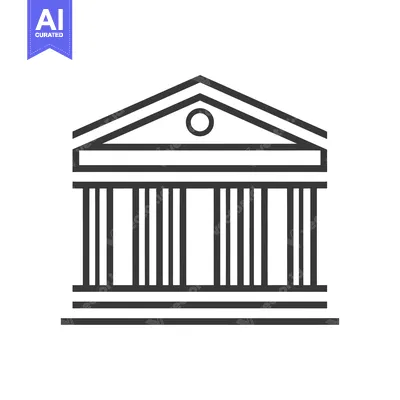Aset premium populer: Line Art Illustration of a Building with Columns