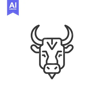 Aset premium populer: Line Art Illustration of a Bull's Head