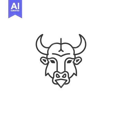 Popular premium asset: Line Art Illustration of a Bull's Head