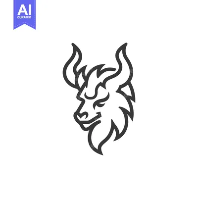 Premium design asset: Line Art Illustration of a Bull's Head