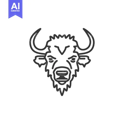 Aset premium populer: Line Art Illustration of a Bull's Head