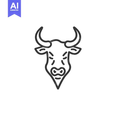 Aset premium populer: Line Art Illustration of a Bull's Head