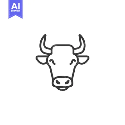 Premium design asset: Line Art Illustration of a Bull's Head