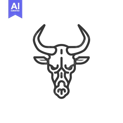 Premium design asset: Line Art Illustration of a Bull's Head