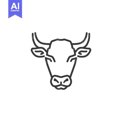 Premium design asset: Line Art Illustration of a Bull's Head