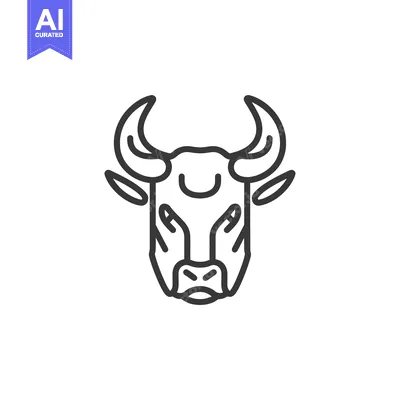 Popular premium asset: Line Art Illustration of a Bull's Head with Horns