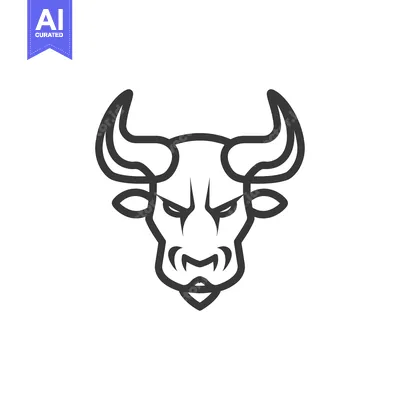 Popular premium asset: Line art illustration of a bull's head with horns