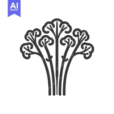 Aset desain premium: Line art illustration of a bunch of celery