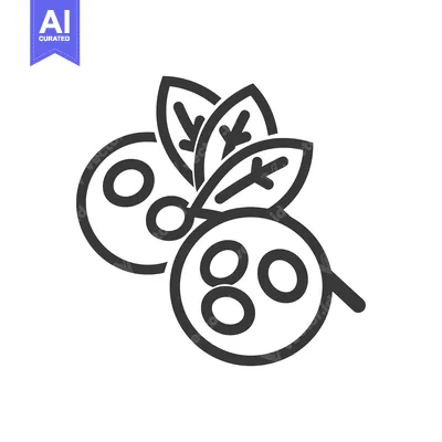 Premium design asset: Line Art Illustration of a Bunch of Three Blackberries with Green Leav