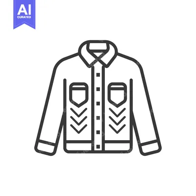 Line art illustration of a button-up shirt with chevron detailing