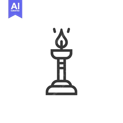 Popular premium asset: Line art illustration of a candle on a candlestick