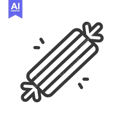 Aset premium populer: Line Art Illustration of a Candy with Stripes