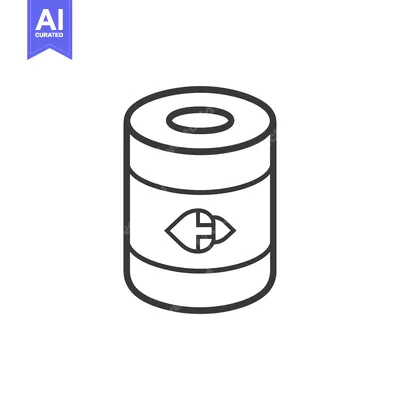 Popular premium asset: Line Art Illustration of a Can with a Heart-Shaped Logo