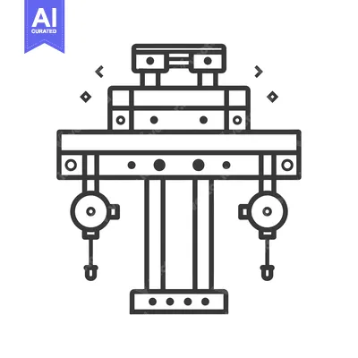 Aset desain premium: Line Art Illustration of a Car Lift with Two Arms