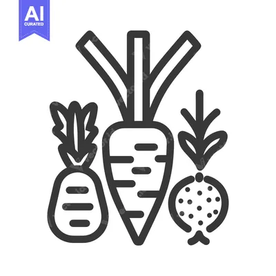 Aset premium populer: Line Art Illustration of a Carrot, Pineapple, and Beetroot