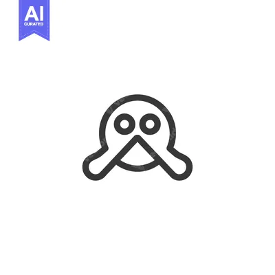 Line Art Illustration of a Cartoon Character with Big Eyes and a Smile