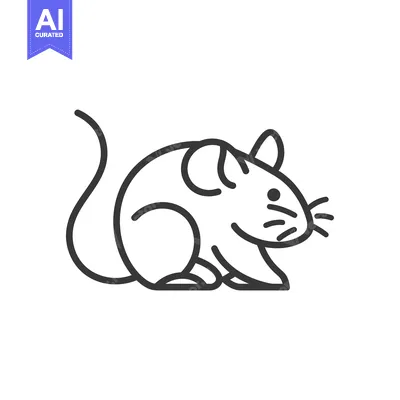 Aset premium populer: Line art illustration of a cartoon mouse