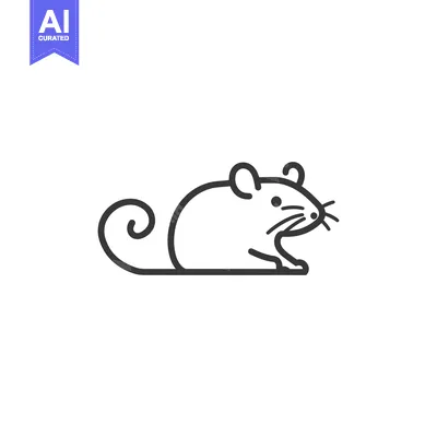 Aset premium populer: Line art illustration of a cartoon mouse