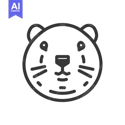 Popular premium asset: Line Art Illustration of a Cartoon Otter Face