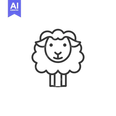 Popular premium asset: Line Art Illustration of a Cartoon Sheep