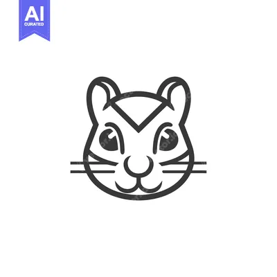 Popular premium asset: Line Art Illustration of a Cartoon Squirrel Face