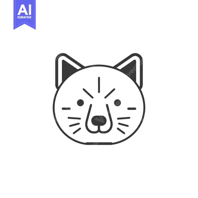 Popular premium asset: Line art illustration of a cat's face